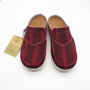 Spenco Women's Red Slip-On Clogs Cork Insole Size 7 Comfort Support NIB